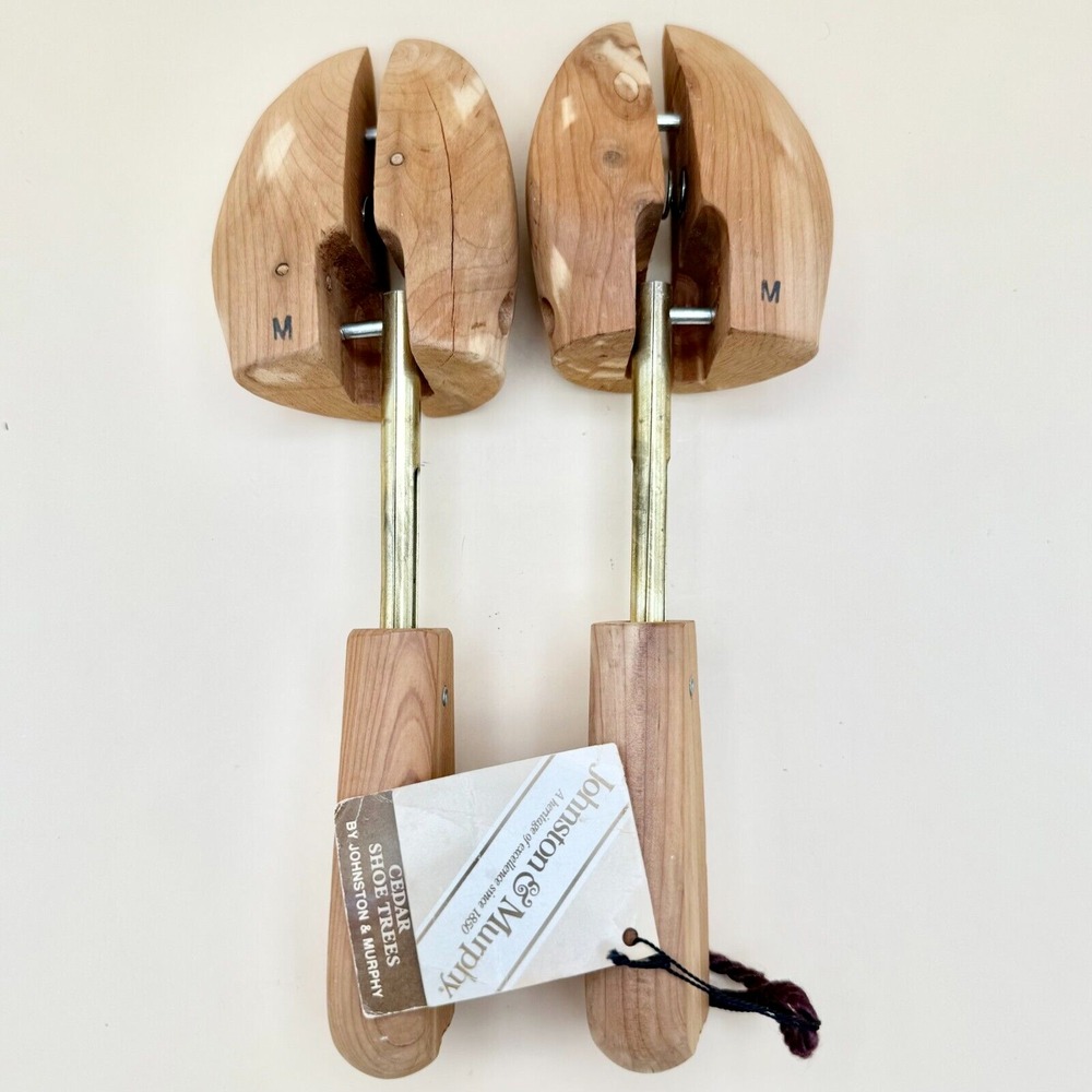 Johnston & Murphy J&M Adjustable Cedar Metal Shoe Keepers Stretchers Size M VTG